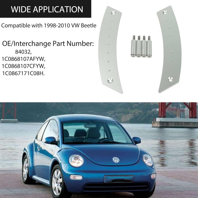 FSBCGT Door Panel Pull Handle Set for VW Beetle 1998-2010 - Silver Aluminum with Screws - Image 4