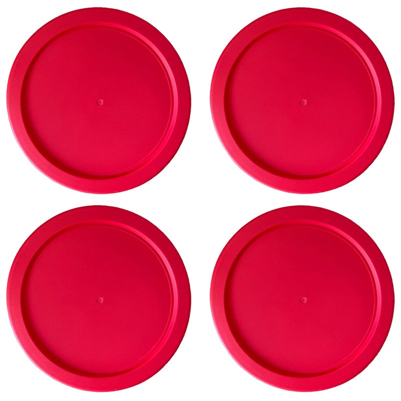 MRX Solutions Replacement Lids for Pyrex 4-Cup Glass Food Storage Container Bowls, 6-Inch Plastic Round Lids Covers fits Pyrex 7201-PC, Airtight & Leakproof (4-Pack, Red) - Image 1