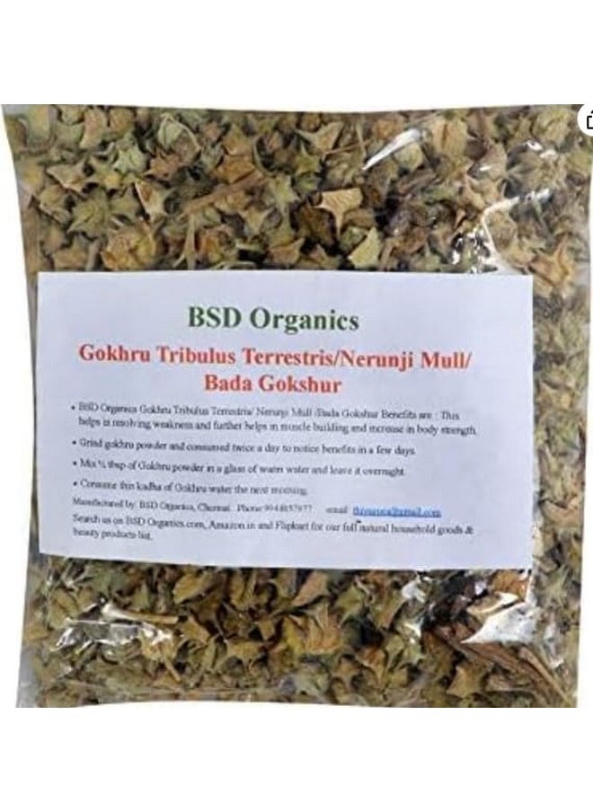BSD Organics BSD Organics Nerunji Mull Powder/Gokhru/Nerinjil/Cinnapalleru/Tribulus Terrestris/Neggilu Mullu Crushed - 100 Gm / 3.5 Oz 