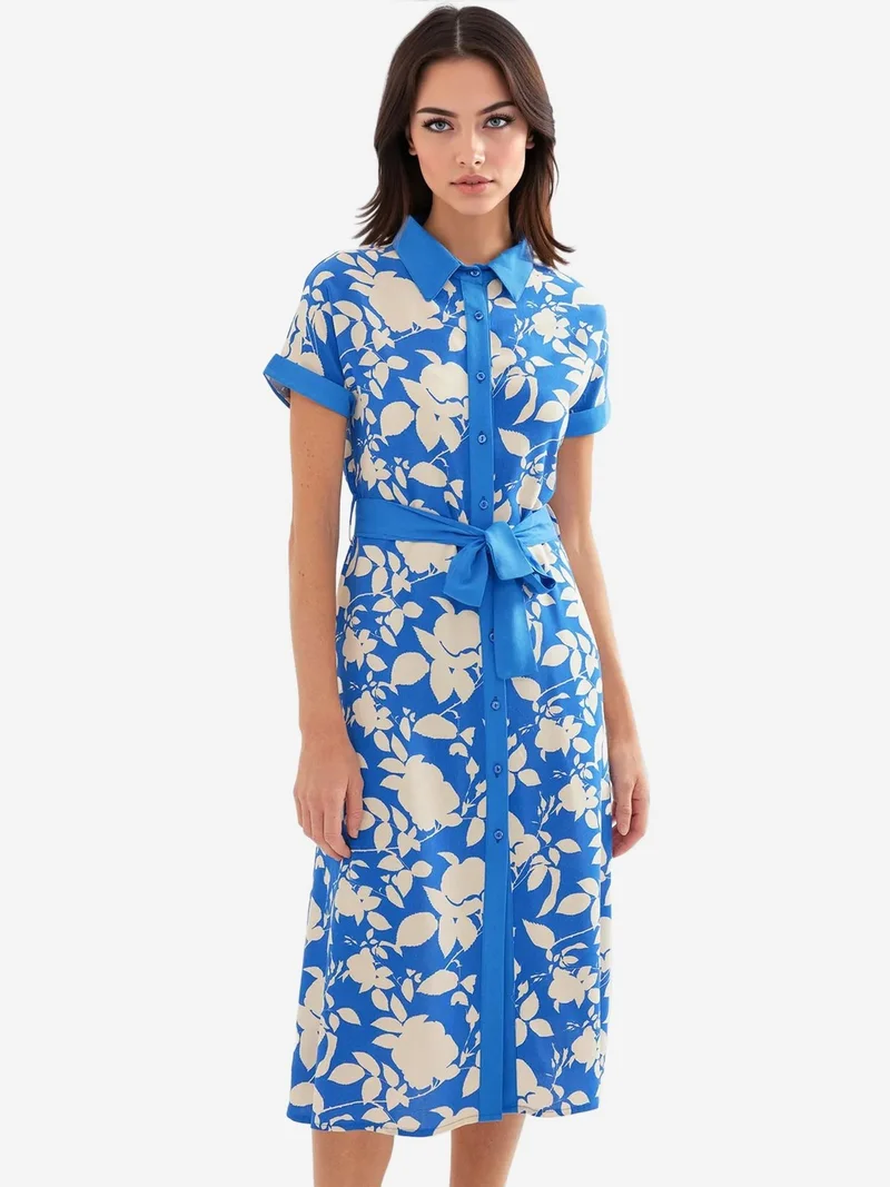 بيغ دارت فستان ميدي مزهر بفيونكة من