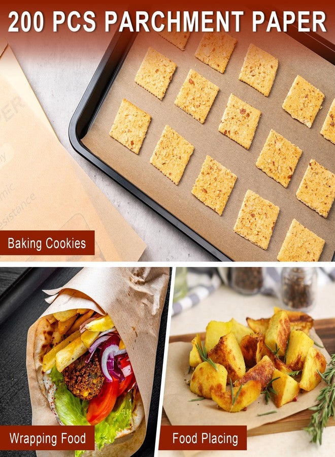 BOOMIBOO Parchment Paper,200Pcs 12x16 Inches Parchment Paper Sheets Unbleached Parchment Paper， Baking Sheets Non-Stick，Parchment Paper For Baking,Fryer, Cooking,Oven,Perfect For Bread, Cakes, Barbecue - Image 4