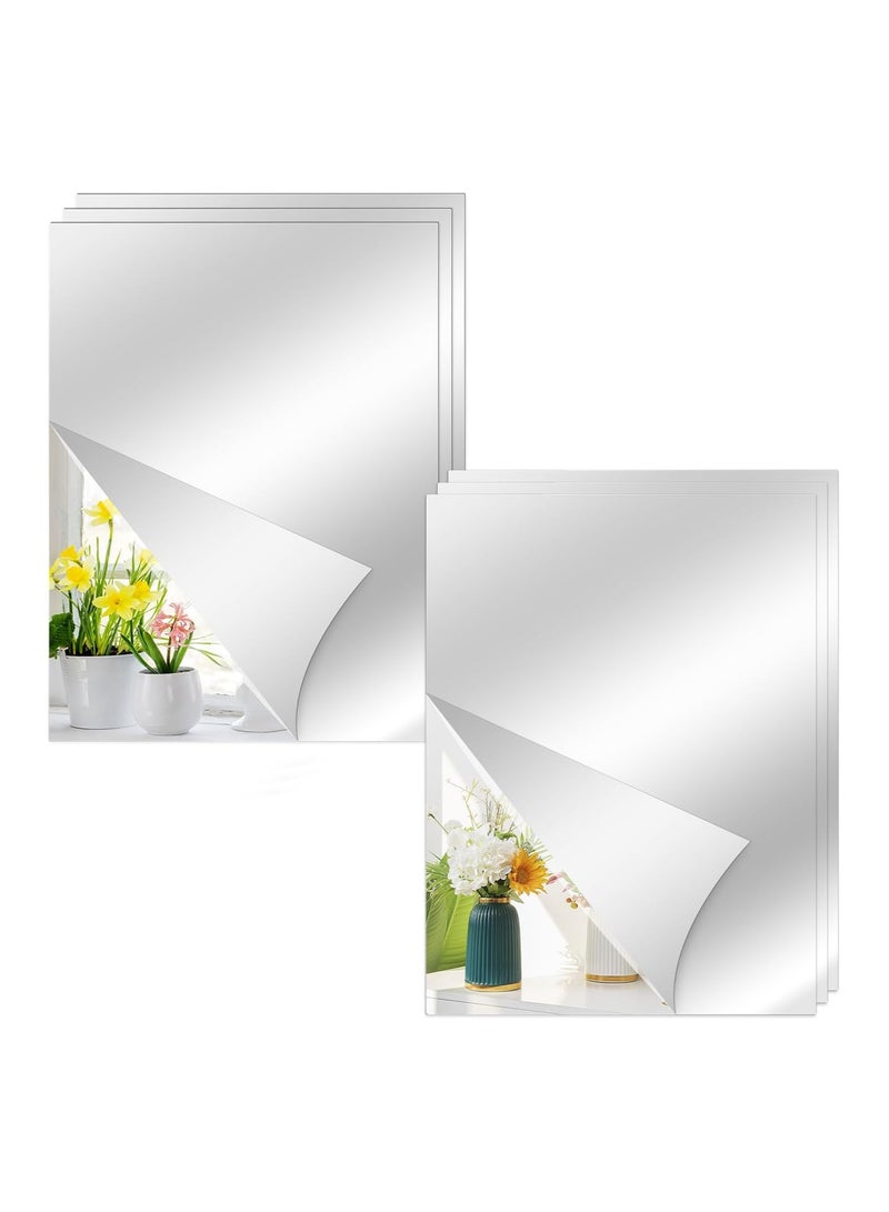 TPGP 6 Pieces Mirror Wall Stickers, 30 x 40 cm Mirrors Non-Glass Wall Stickers, Acrylic Mirror Wall Stickers for Wardrobe, Door, Bedroom - Image 1