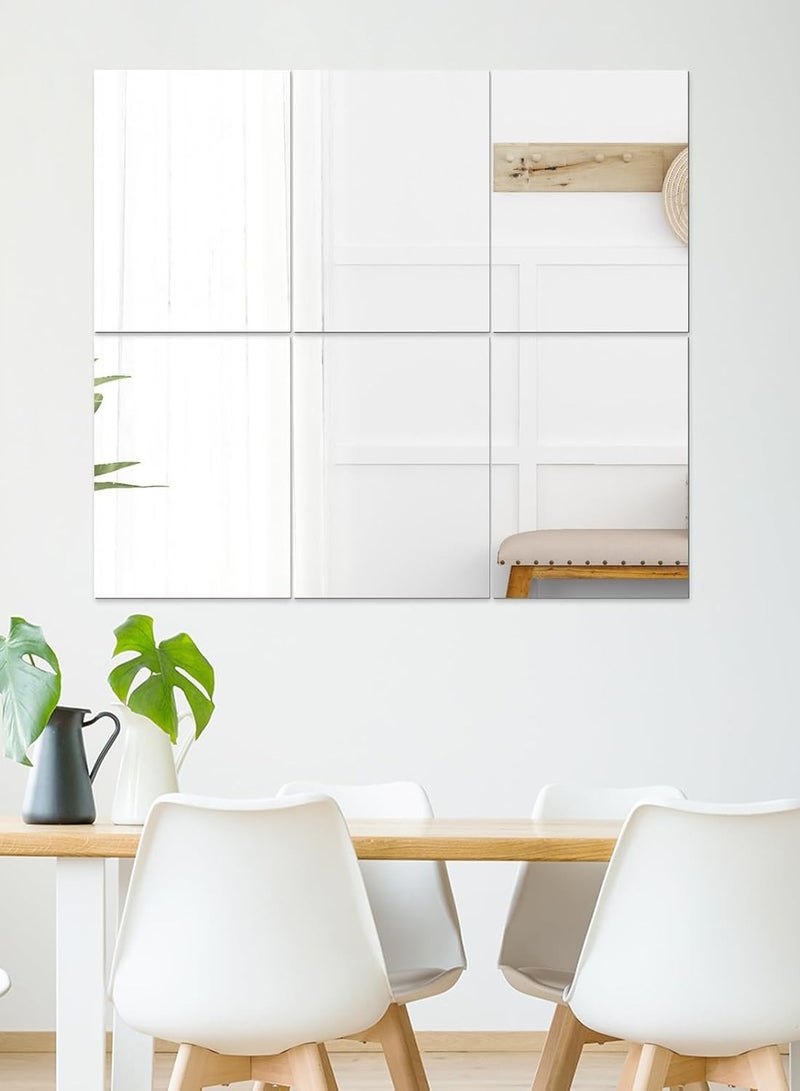 TPGP 6 Pieces Mirror Wall Stickers, 30 x 40 cm Mirrors Non-Glass Wall Stickers, Acrylic Mirror Wall Stickers for Wardrobe, Door, Bedroom - Image 4