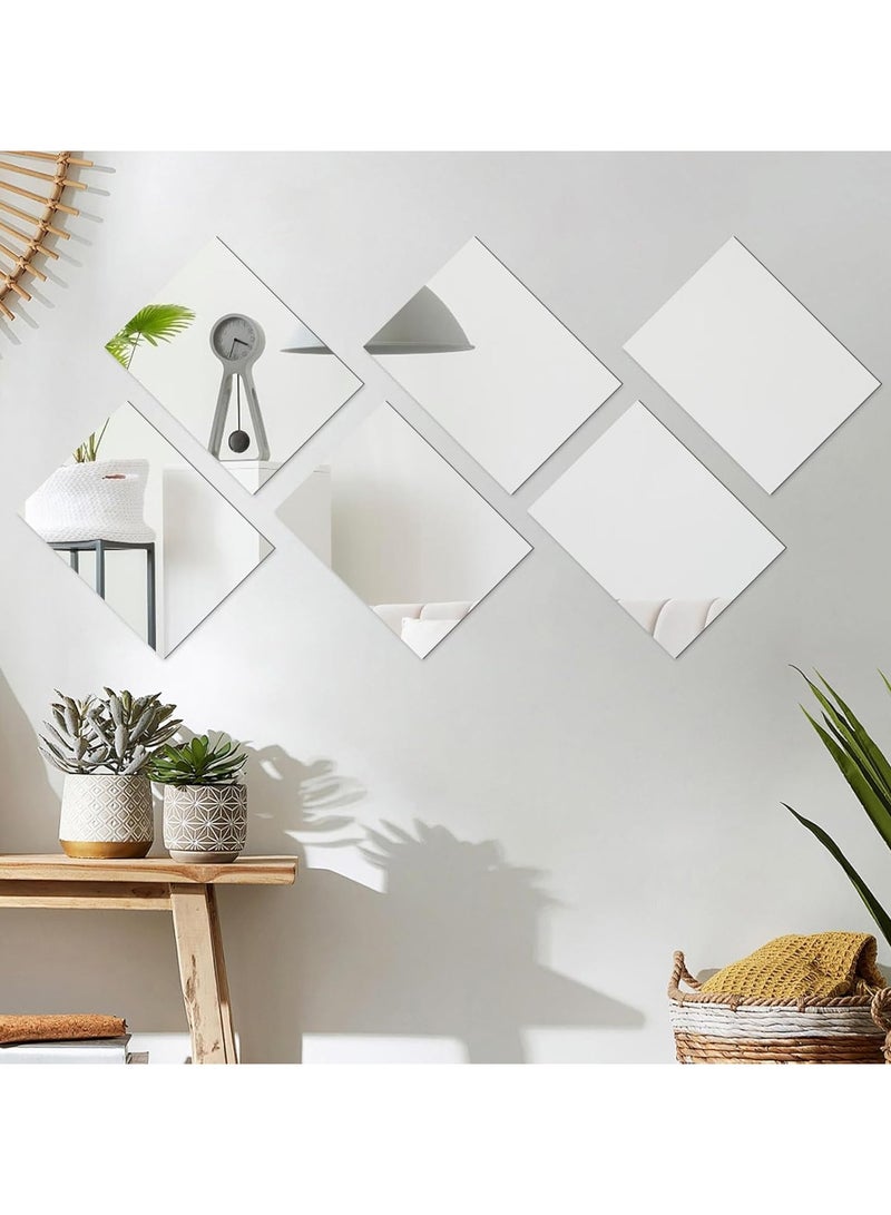TPGP 6 Pieces Mirror Wall Stickers, 30 x 40 cm Mirrors Non-Glass Wall Stickers, Acrylic Mirror Wall Stickers for Wardrobe, Door, Bedroom - Image 5