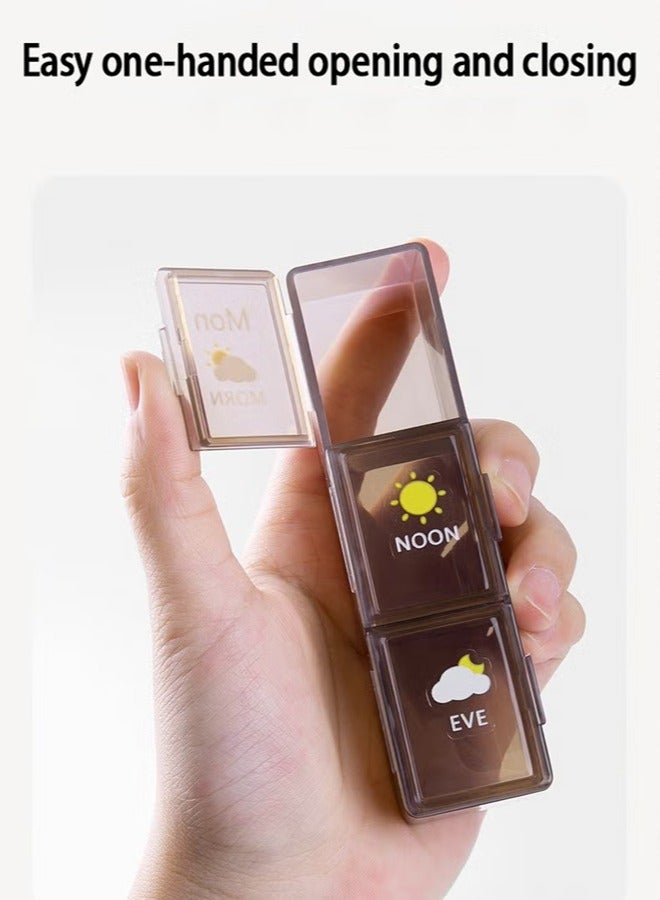 أوجا حافظة حبوب محمولة، صندوق حبوب يومي مقاوم للماء والعفن، صندوق حبوب سفر محمول لمدة 7 أيام، 3 مرات يوميًا للفيتامينات وزيت السمك والحبوب - Image 2