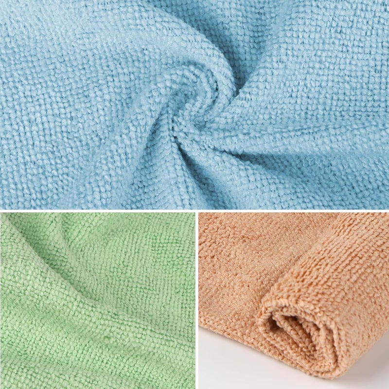 Orighty Microfiber Washcloths Bulk Towels Set 100 Pack, Highly Absorbent and Soft Feel Face Cloths, Multi-Purpose Wash Cloths & Hand Towels for Bathroom, Hotel, Spa, and Gym, 12x12 Inch, Multi-Color - Image 2