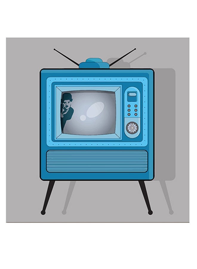 RYN Television Themed Wall Art Grey/Blue/Black 30x30cm - Image 2