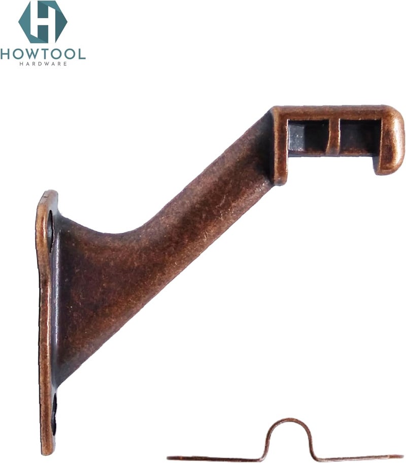 HOWTOOL Handrail Brackets Wall Mounted Antique Bronze (Antique Copper Look) Heavy Duty Zinc Stair Railing Support with Matching Screws, 3 Pack - Image 3