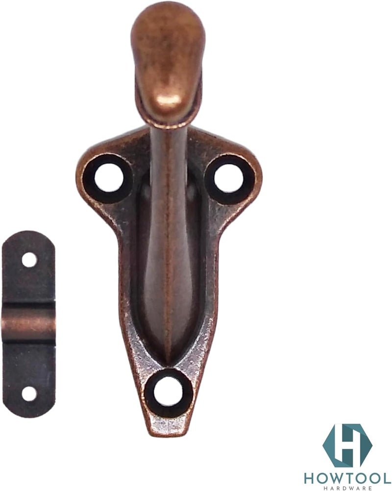 HOWTOOL Handrail Brackets Wall Mounted Antique Bronze (Antique Copper Look) Heavy Duty Zinc Stair Railing Support with Matching Screws, 3 Pack - Image 2