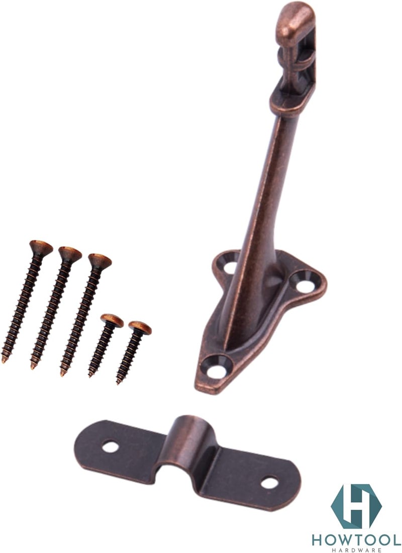 HOWTOOL Handrail Brackets Wall Mounted Antique Bronze (Antique Copper Look) Heavy Duty Zinc Stair Railing Support with Matching Screws, 3 Pack - Image 4