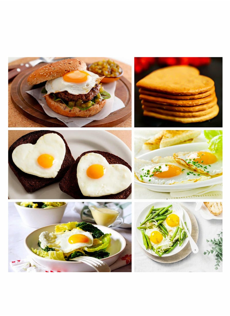 Excefore - Pancake Mold Maker, Silicone Non-Stick Egg Ring, Baking Round and Heart-shape Omelette Mold 2 Pack - Image 1