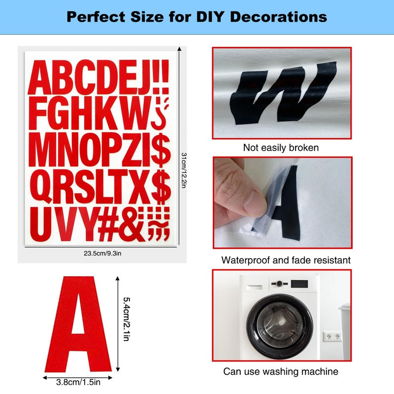 LONGMUU 220 Pieces Iron on Letters for Clothing, 5 Sheets of Yellow Heat Transfer Vinyl for T Shirts, A-Z Patches PU DIY Crafts Alphabets Sticker for Fabric - Image 3