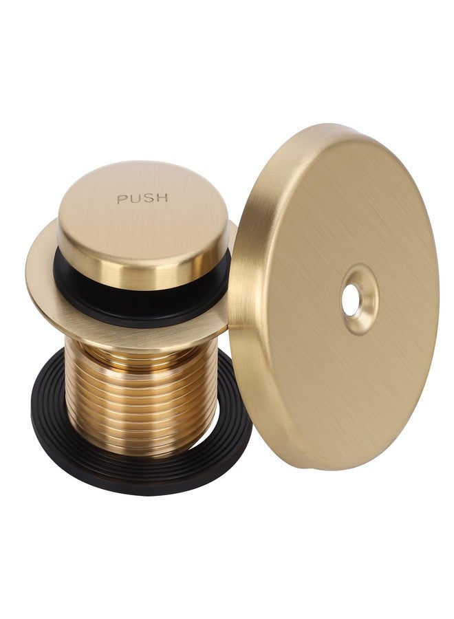 PRIMSOPH Tip-Toe Tub Drain Trim Kit with One Hole Overflow Faceplate Conversion Kit Assembly Universal Fine Coarse Thread Replacement Brushed Gold - Image 1