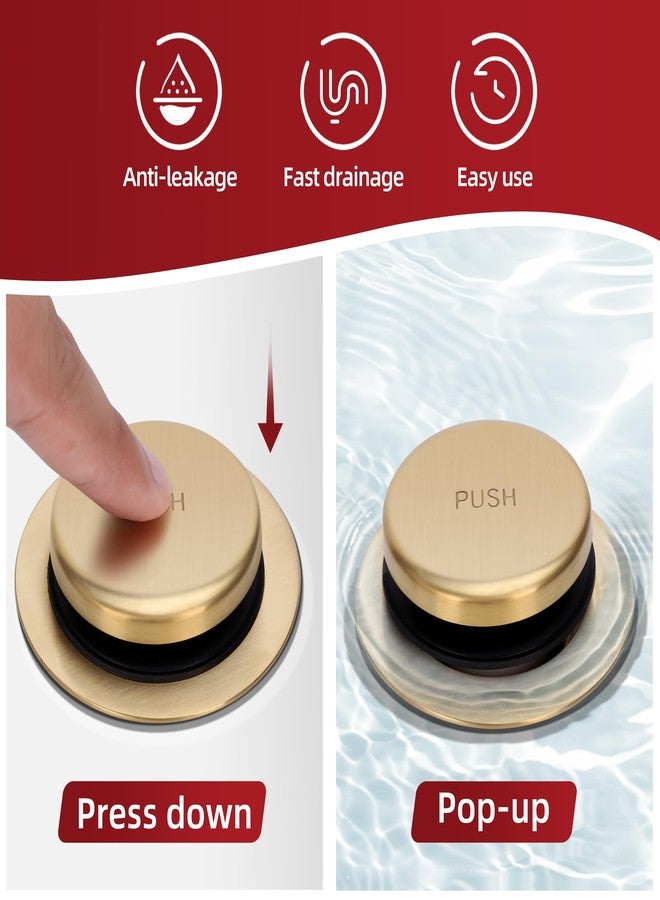 PRIMSOPH Tip-Toe Tub Drain Trim Kit with One Hole Overflow Faceplate Conversion Kit Assembly Universal Fine Coarse Thread Replacement Brushed Gold - Image 4