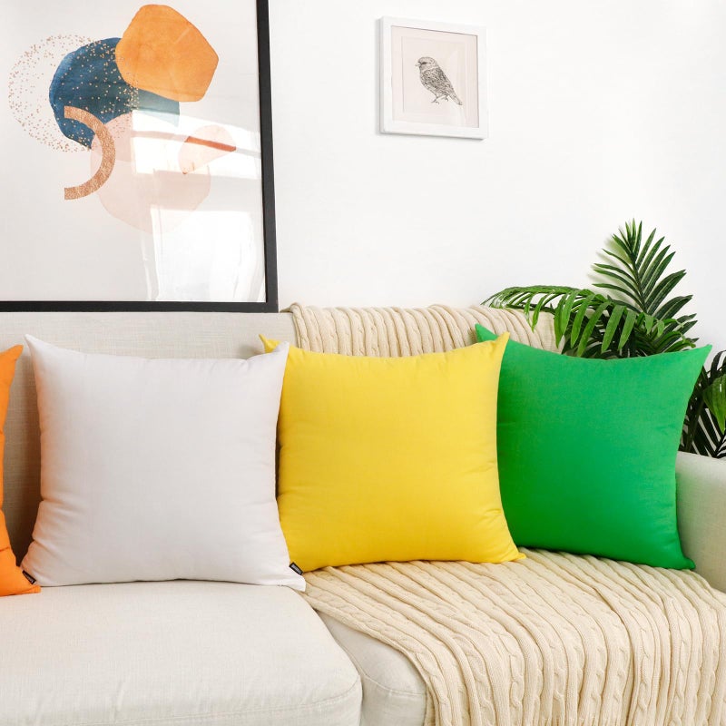 Coddsmz 6 Pack Decorative 100% Cotton Pillow Covers Square Cushion Cover Solid DIY Throw Pillowcase for Spring Home Sofa Bedroom Pure White 6 Pack-18"" x 18""/45x45cm (ONLY Covers  NOT Insert) - Image 4