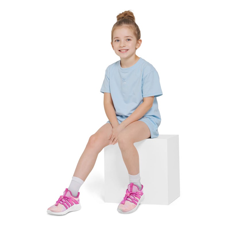 RUNSIDE Girls Tennis Shoes Lightweight Sports Kids Sneakers Lace-up for Running/Walking, Toddler/Little Kid/Big Kid Rose - Image 2