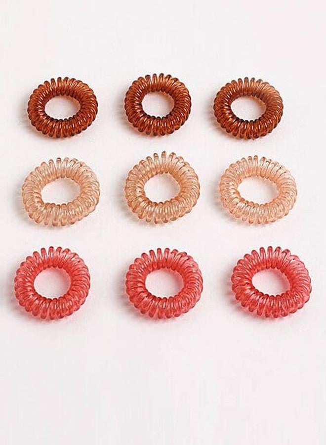 Radhya Accessories 4 Piece Dual tone Coil Hair Ties, Spiral Hair Ties, Phone Cord Hair Ties Multicolor Large Spiral Hair Ties, Curly Dent, Anti Hair Breakage Elastic bands (mixcolor) - Image 3