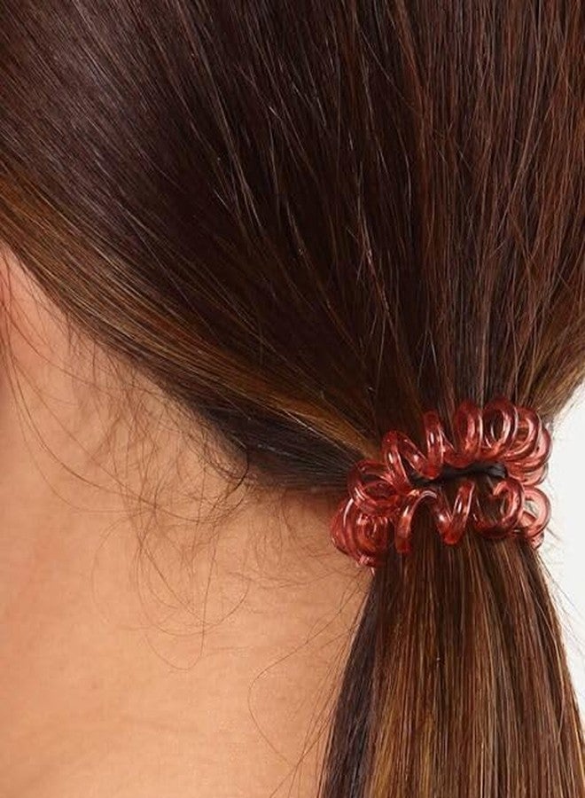 Radhya Accessories 4 Piece Dual tone Coil Hair Ties, Spiral Hair Ties, Phone Cord Hair Ties Multicolor Large Spiral Hair Ties, Curly Dent, Anti Hair Breakage Elastic bands (mixcolor) - Image 5