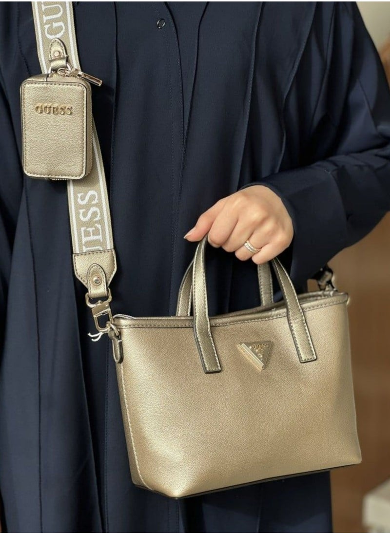 GUESS - Guess Bag Latona mini Tote latte logo - Image 1