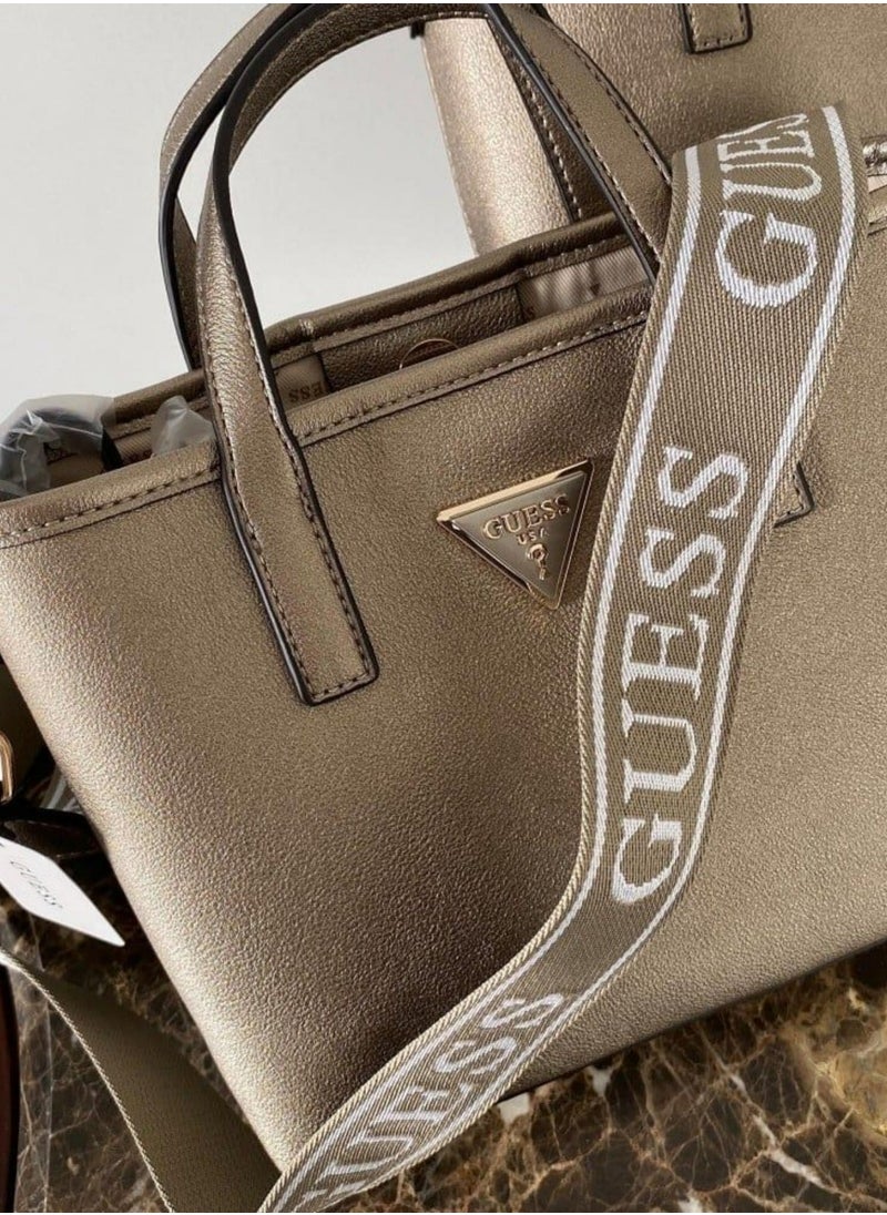 GUESS - Guess Bag Latona mini Tote latte logo - Image 1