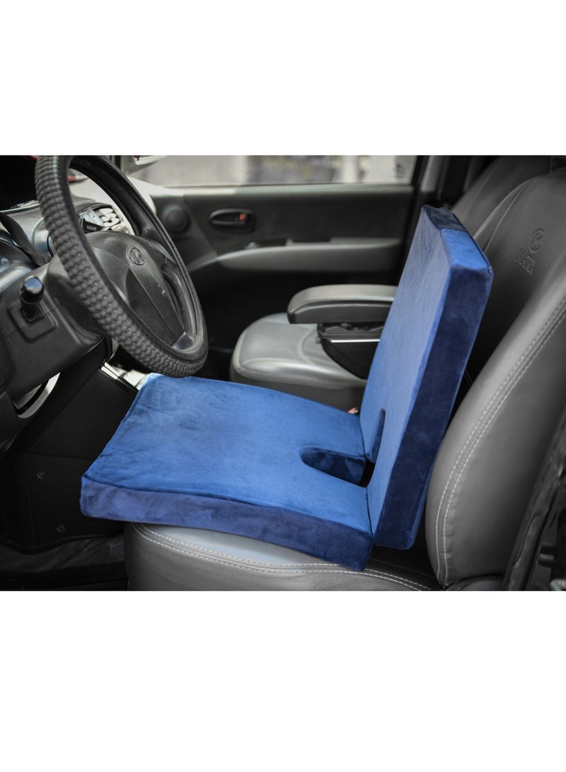 HT Memory foam seat cushion for lower back support, comfortable design and pain relief, used for office chair and car seat, with a removable cover. - Image 3