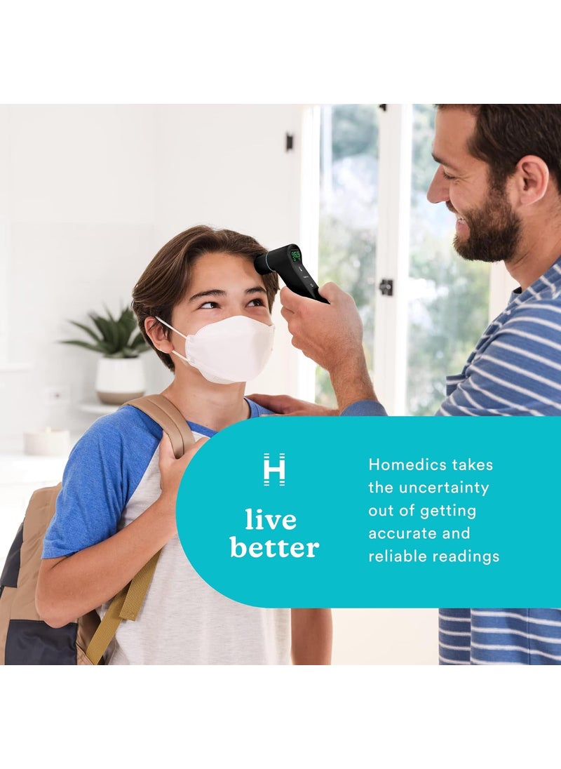 HoMedics Homedics DualUse Ear and Forehead Thermometer inEar and NoTouch Infrared Technology Instant Results in 1 Second ColorCoded Readings Reliable and Accurate Body and Object Temperature  - Image 2