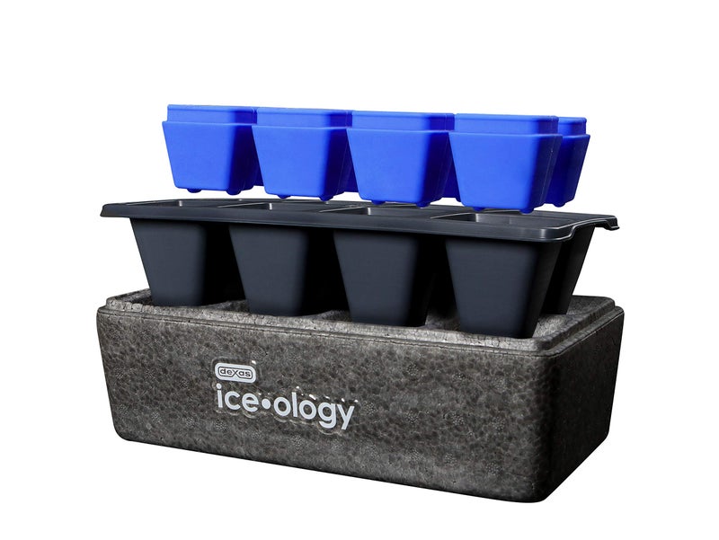 Dexas iceâ€¢ology Silicone Clear Ice Maker for Craft Cocktail Ice, 8 Count Cube Tray - Image 2