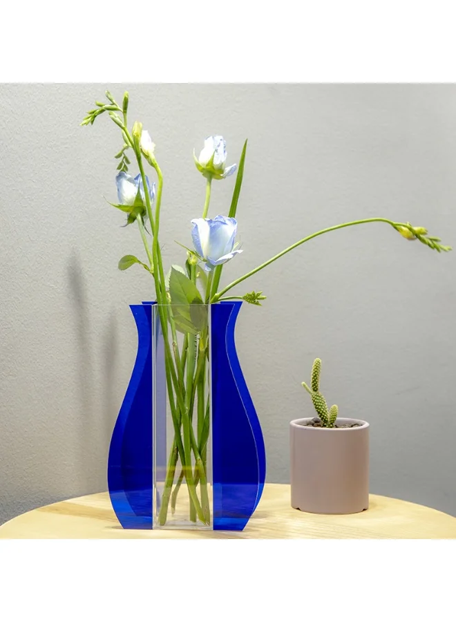 Roomours Oliver Acrylic Vase - Clear & Blue