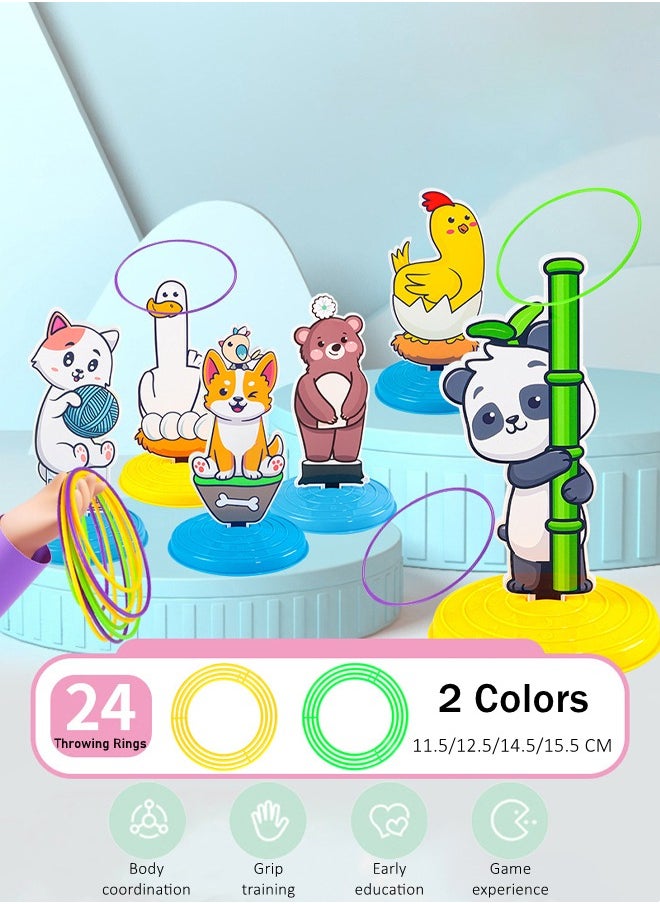 WooFree 30 PCS Ring Toss Target Game Throwing Playset Indoor & Outdoor Games for Kids and Adult  - Image 1