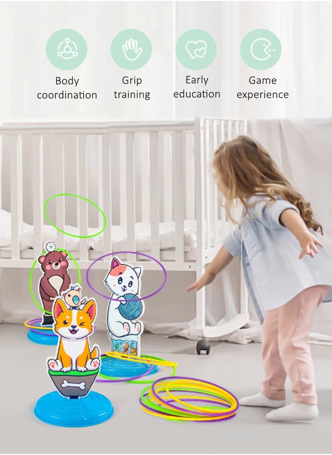WooFree 30 PCS Ring Toss Target Game Throwing Playset Indoor & Outdoor Games for Kids and Adult  - Image 2