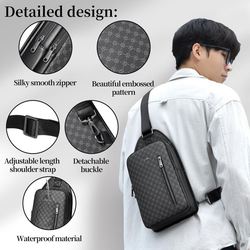 FSD.WG FSD. WG sling Backpack for Men Chest Bag Crossbody Shoulder Bags Travel Hiking Bag Purse for Men with Water Resistant - Image 5