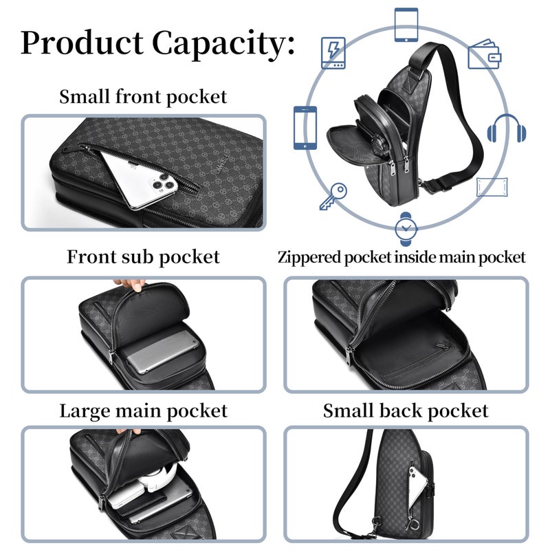 FSD.WG FSD. WG sling Backpack for Men Chest Bag Crossbody Shoulder Bags Travel Hiking Bag Purse for Men with Water Resistant - Image 4