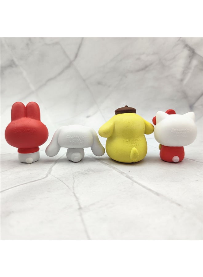 Melody Hand-made Model Stay And Wait For Pigeon Series Pudding Big Ear Dog Car Cake Ornaments Gashapon Doll-Color:4 Sitting Melody (about 3-5cm/145g) - Image 4