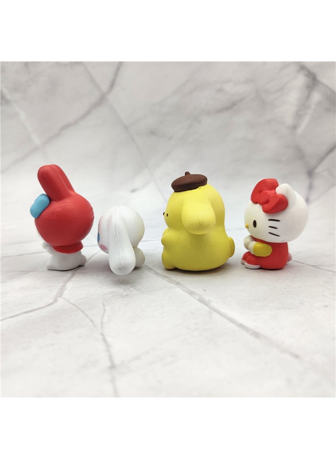 Melody Hand-made Model Stay And Wait For Pigeon Series Pudding Big Ear Dog Car Cake Ornaments Gashapon Doll-Color:4 Sitting Melody (about 3-5cm/145g) - Image 3
