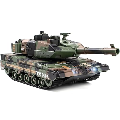 Supdex 124 RC Tank24G Remote Control Army Tank That Shoot BBS with 360 Rotating Turret Auto Demo Sound Light and Smoke AllTerrain Climbing RC Military Vehicle Toy Gift for Boys Ages 612 - Image 1