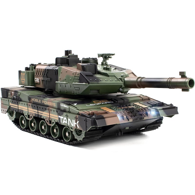 Supdex 124 RC Tank24G Remote Control Army Tank That Shoot BBS with 360 Rotating Turret Auto Demo Sound Light and Smoke AllTerrain Climbing RC Military Vehicle Toy Gift for Boys Ages 612 - Image 3