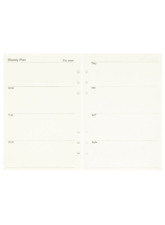 Zelten 1 Pack A5 45 Sheets/90 Pages Weekly Planner Loose Leaf Punched Paper Refills Paper for 6 Hole Binder Personal Organizer Diary Notebook Refillable Planner - Image 2