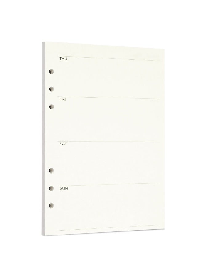 Zelten 1 Pack A5 45 Sheets/90 Pages Weekly Planner Loose Leaf Punched Paper Refills Paper for 6 Hole Binder Personal Organizer Diary Notebook Refillable Planner - Image 1