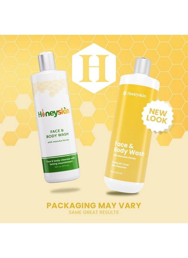 Honeyskin - Face And Body Wash For Women And Men Acne Body Wash Moisturizing For Sensitive Skin Hydrating Facial Cleanser Gentle Exfoliating Wash Sulfate Free Manuka Honey Coconut Oil And Aloe Vera (16Oz) - Image 1