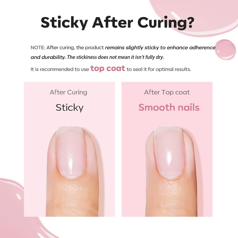 modelones Builder Nail Gel, 8-in-One Nude Pink Glitter Builder, Rainbow Iridescent Shimmer Nail Gel Polish, Jelly Pink Sparkle LED Lamp Cured Hard Rubber Color Base for Home DIY Salon Girls - Image 4