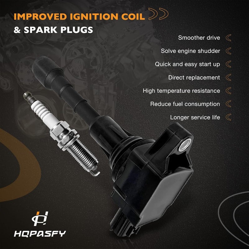 HQPASFY Ignition Coil & Spark Plugs Set of 6 for Nissan and Infiniti 3.5L V6 - Image 3