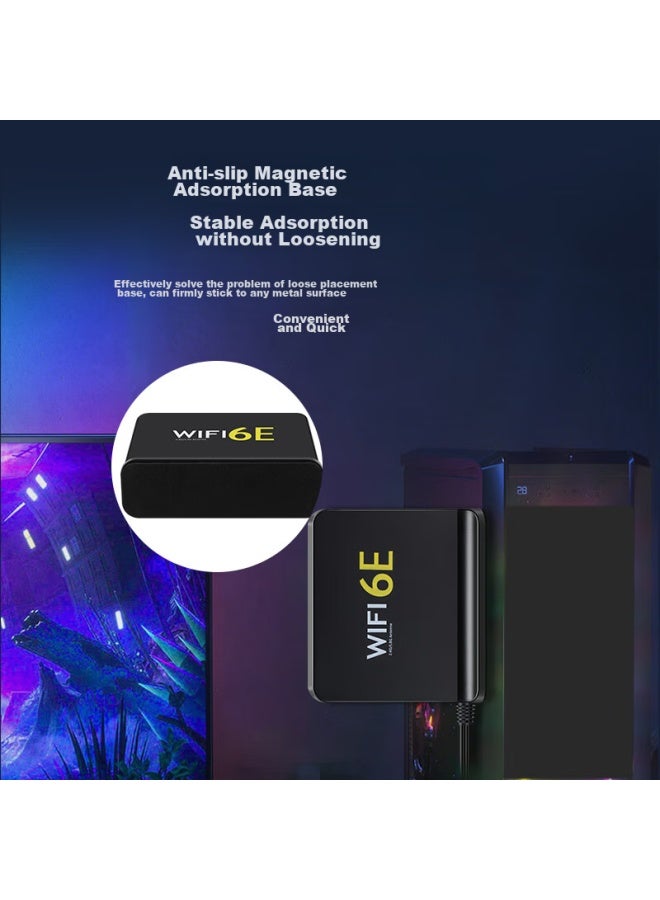 Eb-link Desktop Pcie Wireless Network Card Extension Antenna Base, Wifi6e Dual-band 2.4g/5g Router, Sma High-gain Antenna 12db Integrated, 1.2 Meters, Black - Image 3