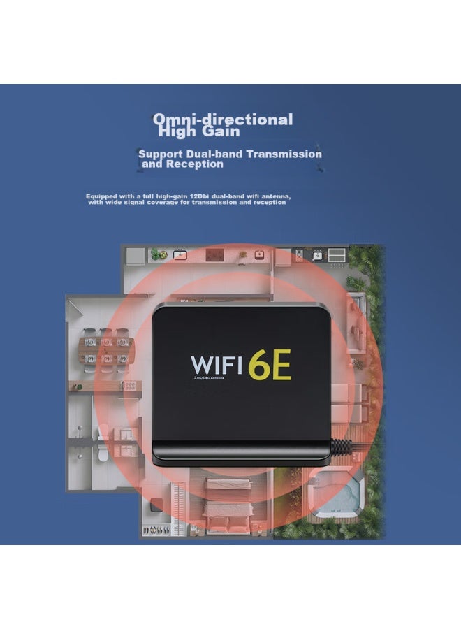 Eb-link Desktop Pcie Wireless Network Card Extension Antenna Base, Wifi6e Dual-band 2.4g/5g Router, Sma High-gain Antenna 12db Integrated, 1.2 Meters, Black - Image 2