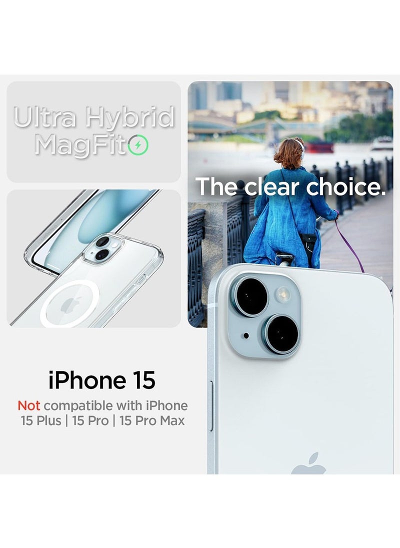 Spigen - Ultra Hybrid MagFit for iPhone 15 Case Cover with MagSafe - White - Image 1
