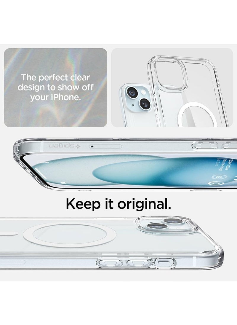 Spigen - Ultra Hybrid MagFit for iPhone 15 Case Cover with MagSafe - White - Image 1