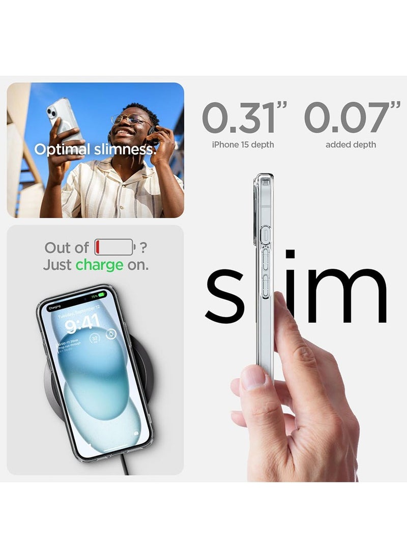 Spigen - Ultra Hybrid MagFit for iPhone 15 Case Cover with MagSafe - White - Image 1