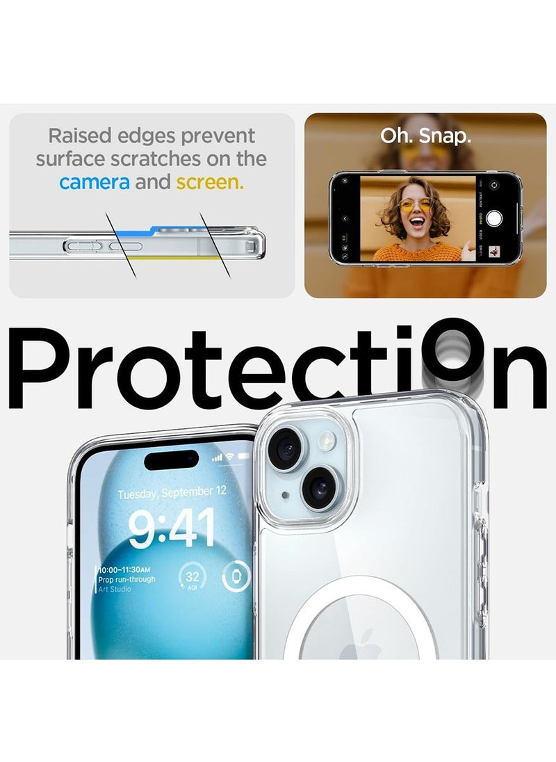 Spigen - Ultra Hybrid MagFit for iPhone 15 Case Cover with MagSafe - White - Image 1