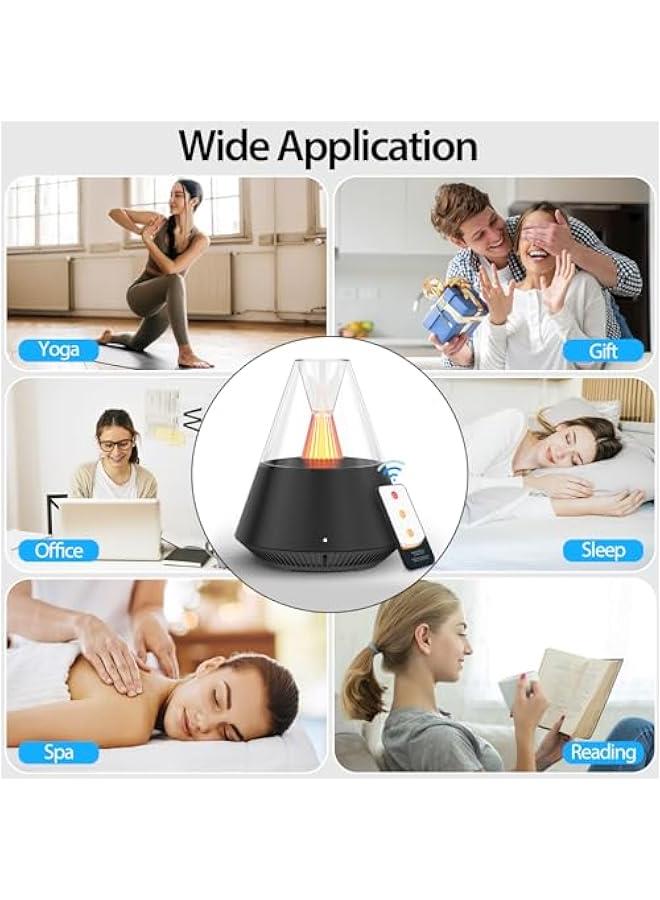 موزع زيوت عطرية ليتيوي للعلاج العطري للزيوت العطرية، موزع هواء بالموجات فوق الصوتية ومرطب هواء بارد مع جهاز تحكم عن بعد، ضوء مزاجي ووضعين وخاصية ايقاف التشغيل التلقائي عند نفاذ المياه (اسود) - Image 5