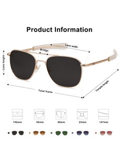 Small Polarized Aviator Sunglasses For Men Women Classic Double Bridge Square Aviators Sj1179, Bright Gold/Grey - pzsku/Z45C12AFAF99304D53E94Z/45/_/1735817469/74873d8e-396a-4ea0-9218-6909efc17c19