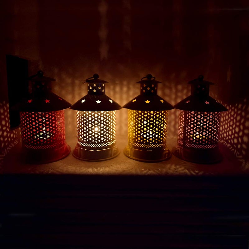 Puja N Pujari Puja N Pujari Tea Light Candle Holder Hanging Lantern for Home Decor and Gift Set of 4  - Image 5